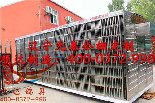 辽宁元泰公棚定制 训放笼 赛鸽集装箱 欧式放飞笼产品展示