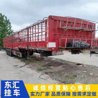 购销13米16高仓栏半挂车 12米拖车平板半挂货车 出口二手集装箱车